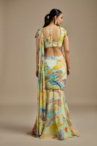 Multicoloured Georgette Stitched Suit Set