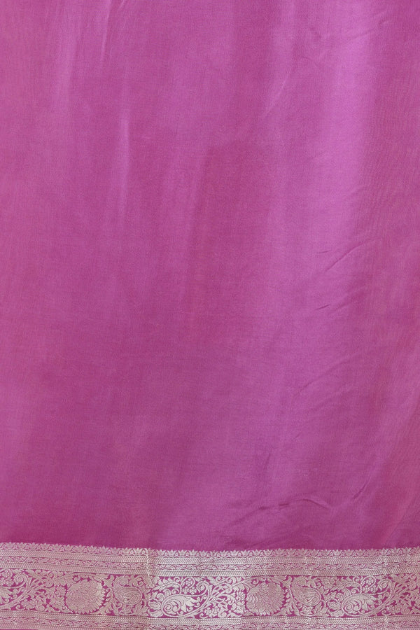 Deep Purple Dola Silk Saree with Unstitched Blouse