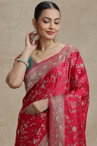 Pink Dola Silk Saree with Sequins, Cutdana & Pearl Work