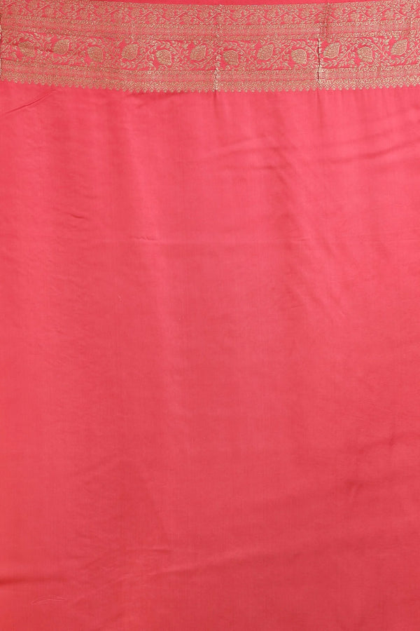 Cherry Red Dola Silk Saree with Gold Butti Weaving