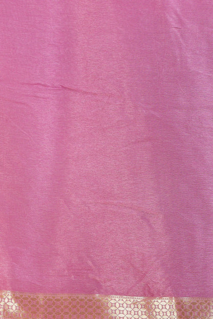 Lilac Dola Silk Saree with Unstitched Blouse