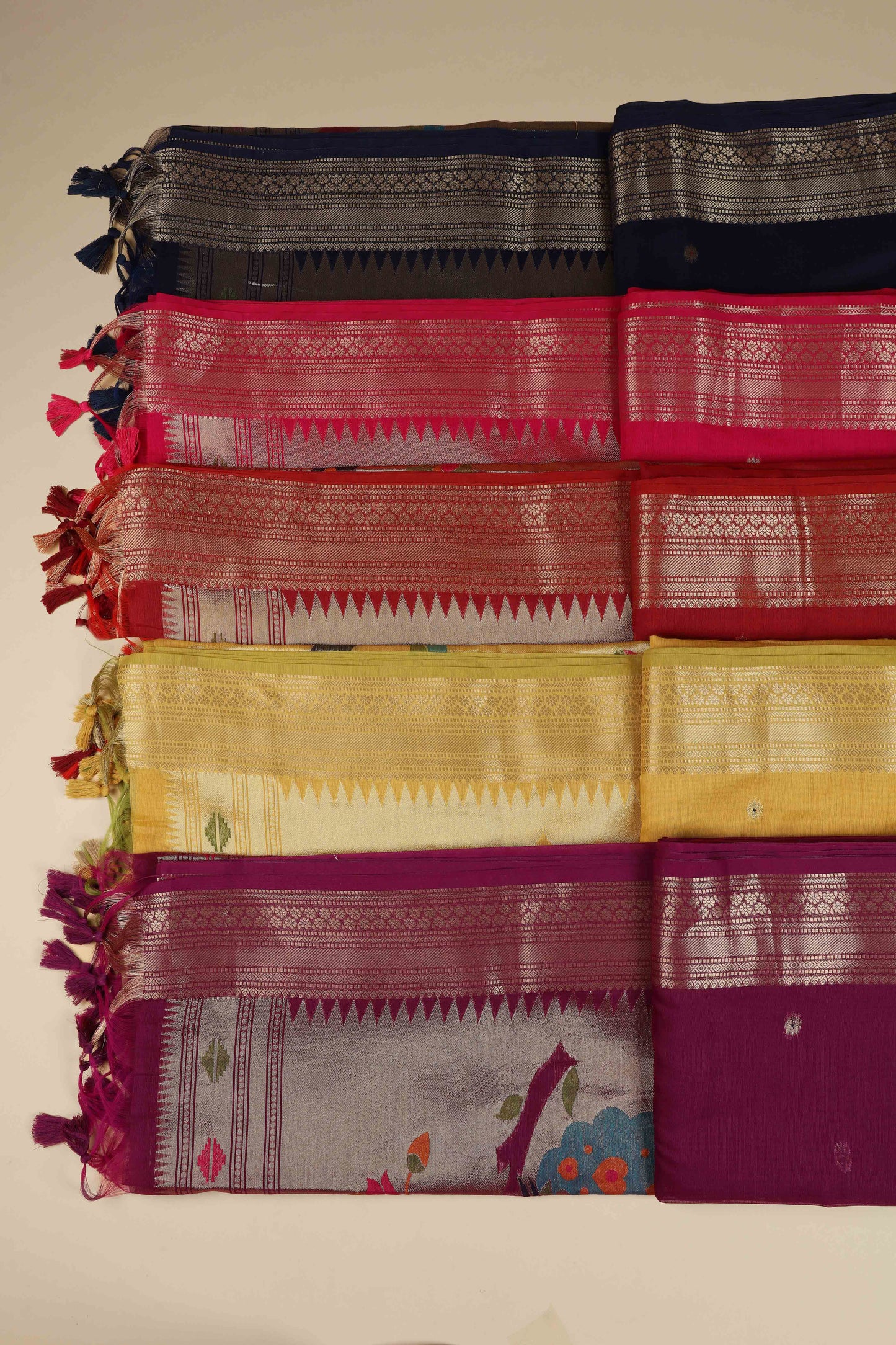 Purple Woven Chanderi Saree with Unstitched Blouse