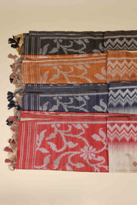Beige Resham Woven Chanderi Saree with Unstitched Blouse