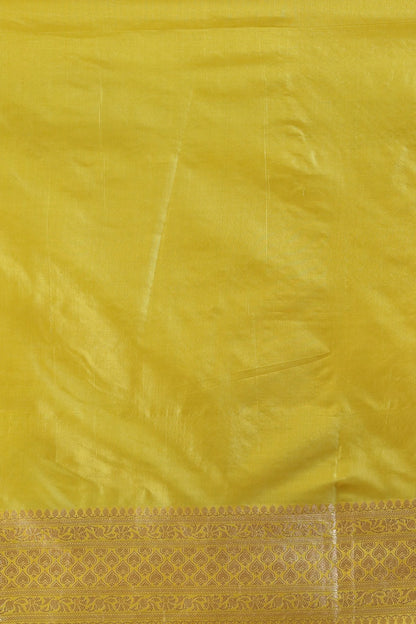 Yellow Kathan Silk Saree with Gold Weaving