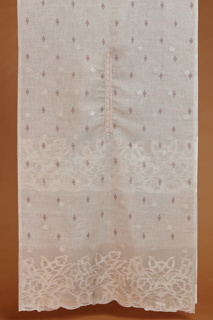 Beige Woven Kora Silk Kurta with Satin Silk Salwaar Set