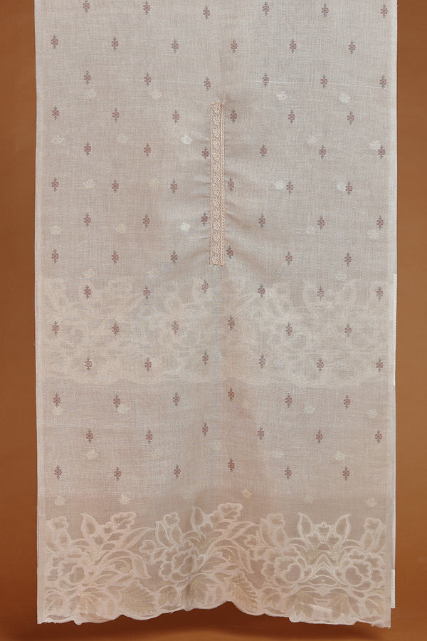 Beige Woven Kora Silk Kurta with Satin Silk Salwaar Set