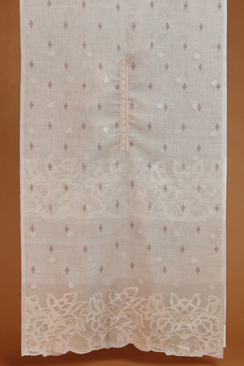 Beige Woven Kora Silk Kurta with Satin Silk Salwaar Set