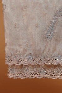 Champagne Kurta with Intricate Embroidered Front Panel