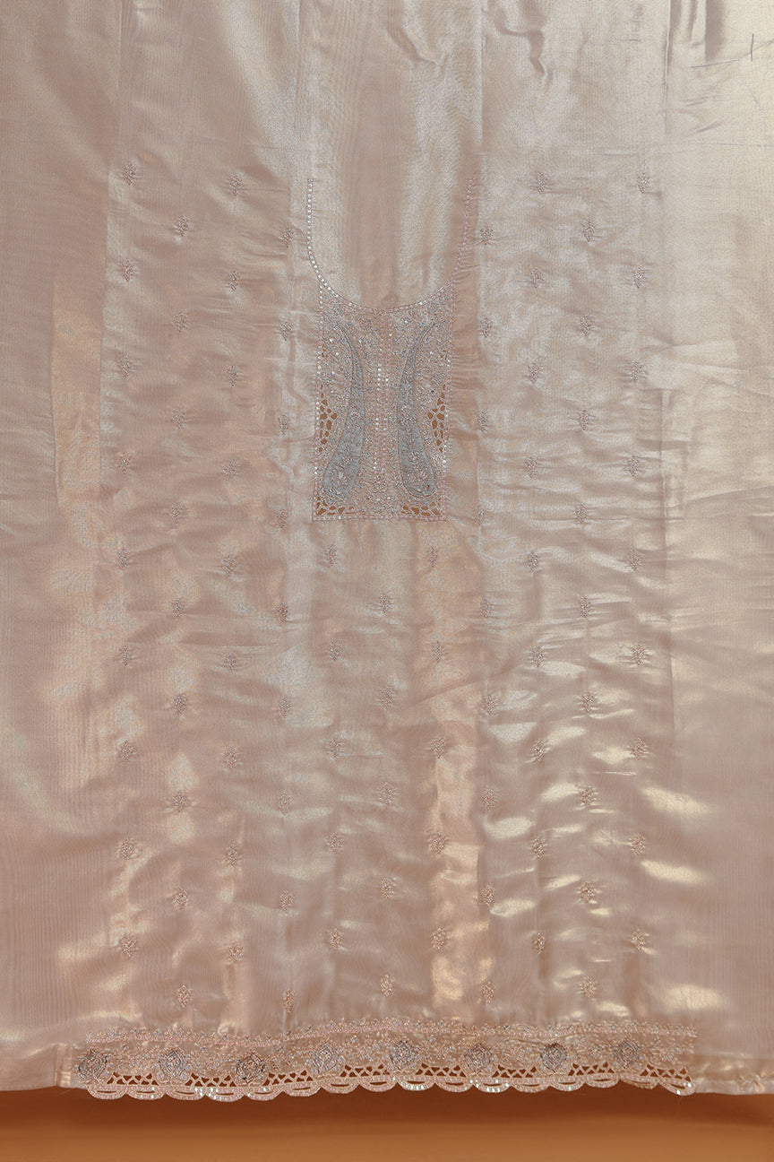 Champagne Kurta with Intricate Embroidered Front Panel