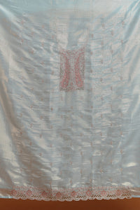 Blue-Grey Kurta with Intricate Embroidered Front Panel