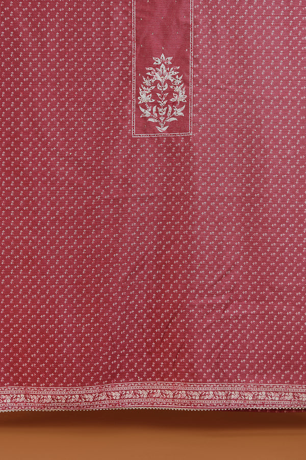 Maroon Floral Printed Dupatta with Border Detailing