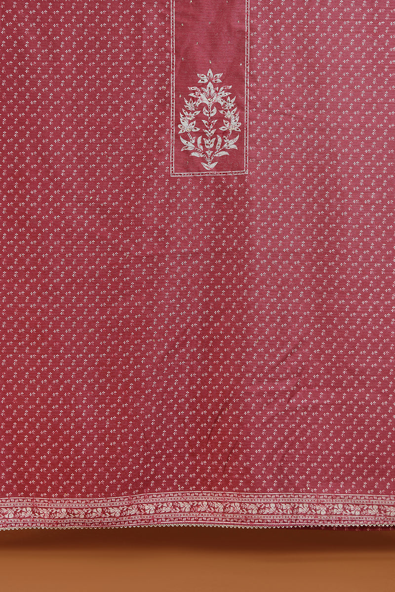 Maroon Floral Printed Dupatta with Border Detailing