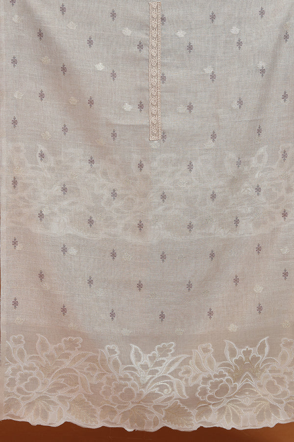 Beige Printed Kora Silk Kurta with Satin Silk Salwaar