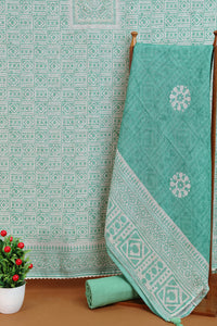 Green Floral Embroidered kurta with Lace Borders