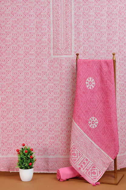 Soft Pink Floral Embroidered outfit with Lace Detailing