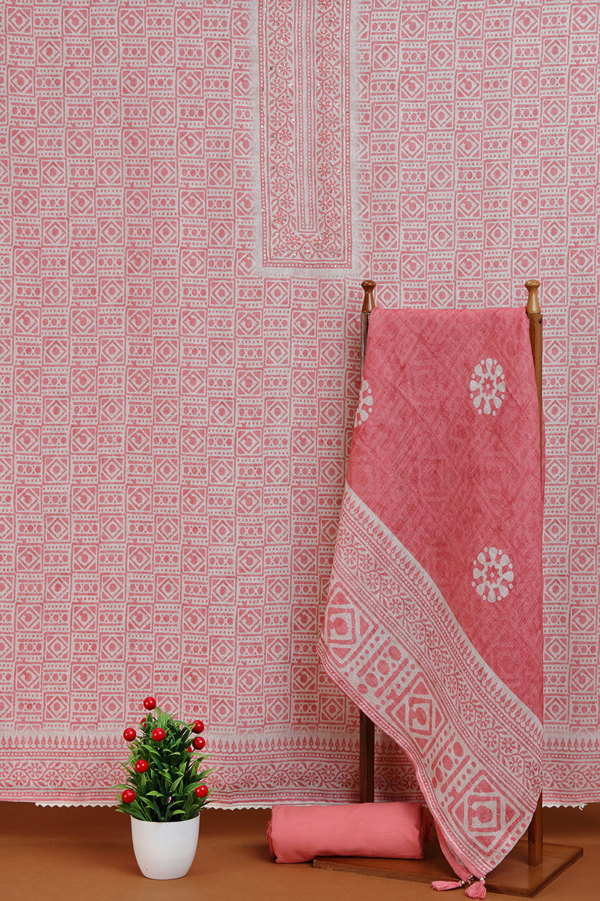 Red Floral Embroidered cloth with Intricate Detailing