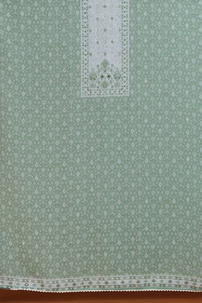 Olive Green Printed Dupatta with Contrast Border