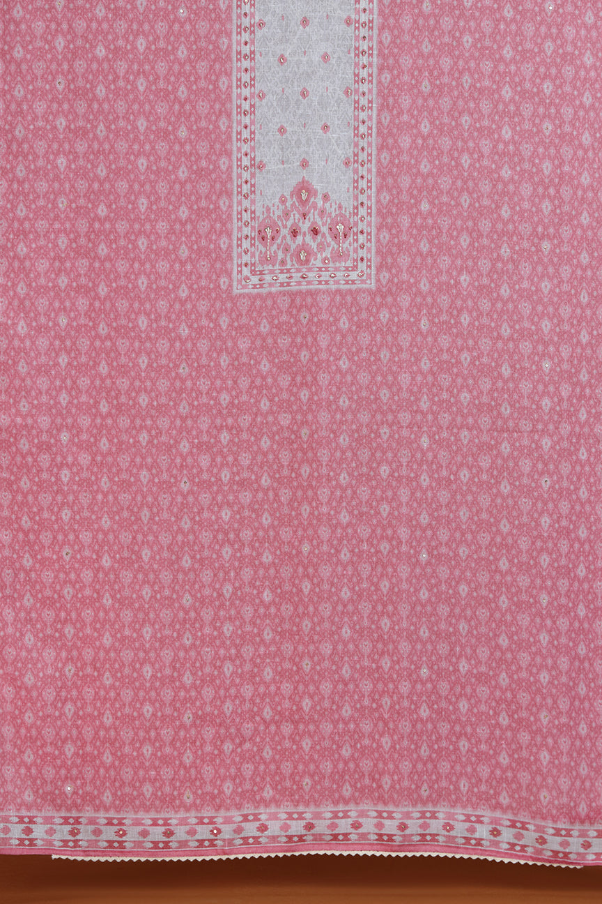 Beige Printed Dupatta with Rust Border Detailing