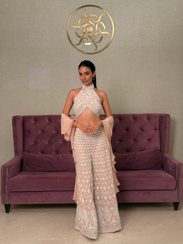 Pink Georgette Salwar Kameez with Sequin & Cutdana Detailing