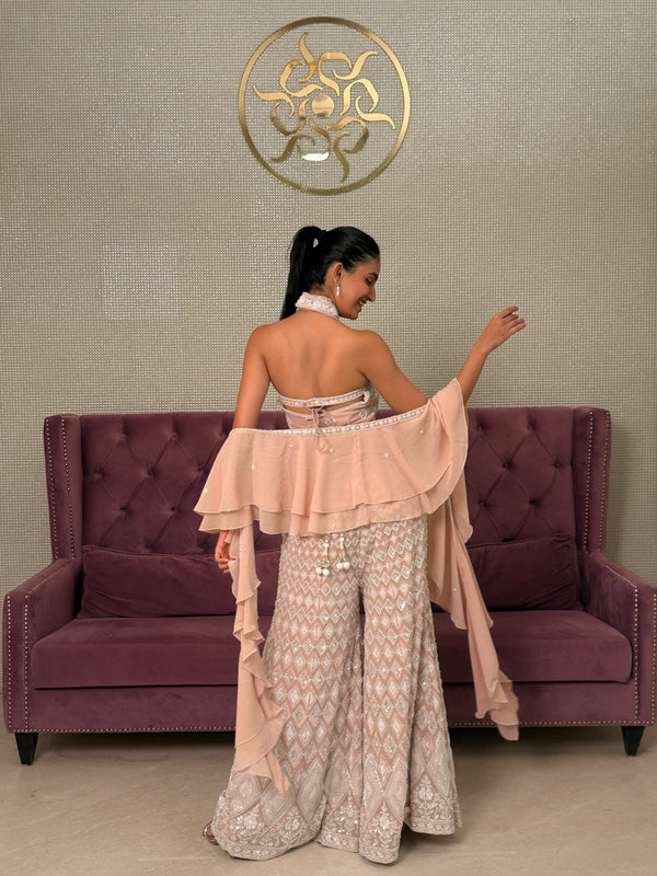 Pink Georgette Salwar Kameez with Sequin & Cutdana Detailing