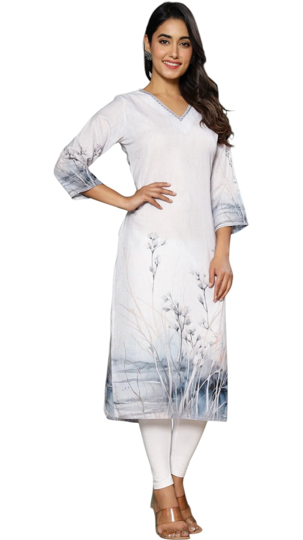 Grey Cotton Kurta