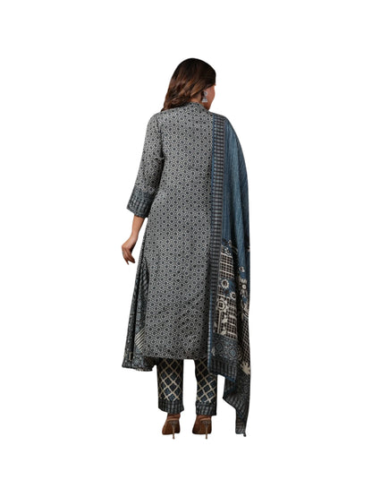 Blue Muslin Kurta Set