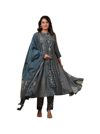 Blue Muslin Kurta Set