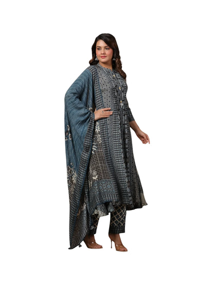 Blue Muslin Kurta Set