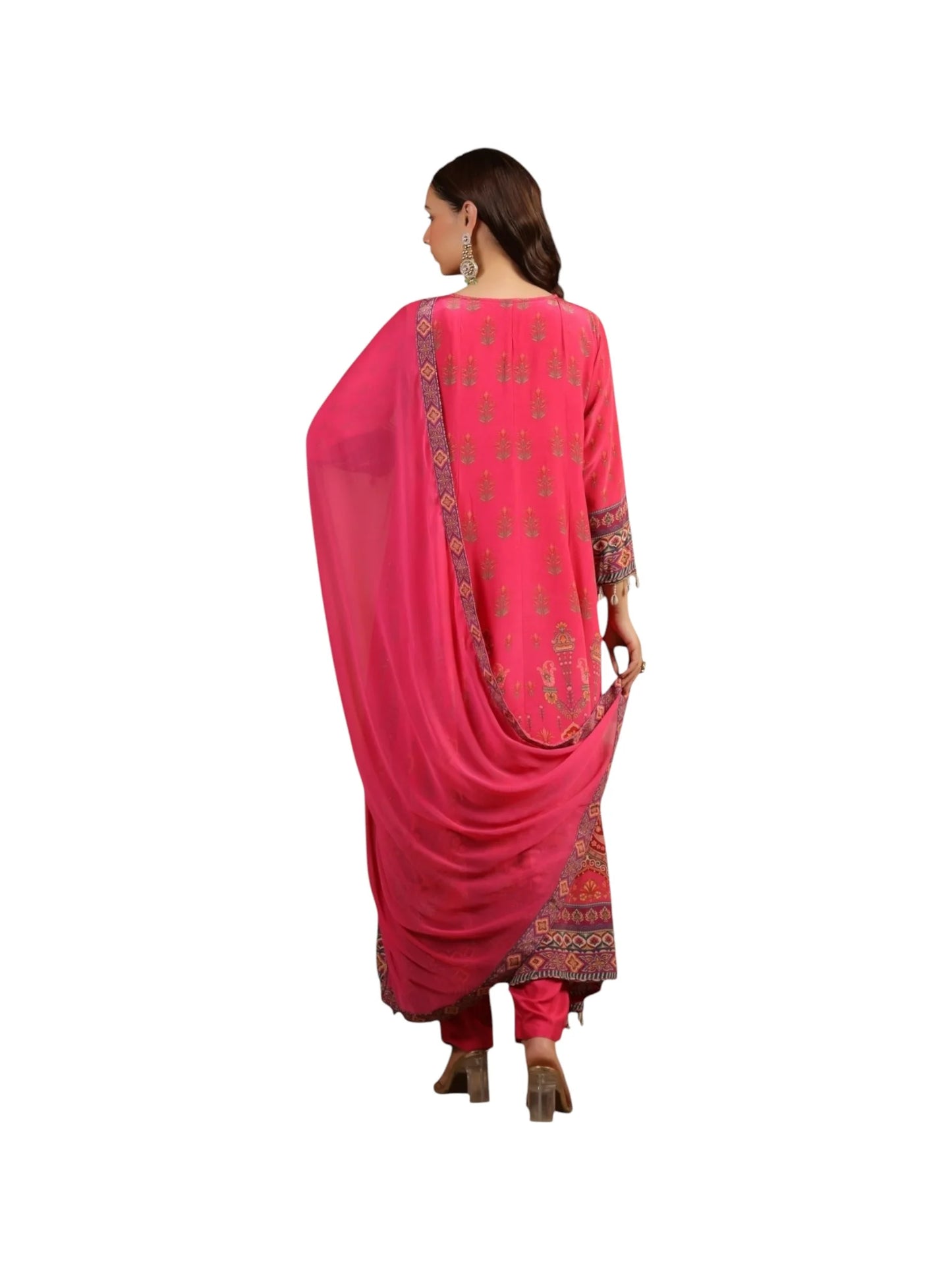Pink Crepe Kurta Set