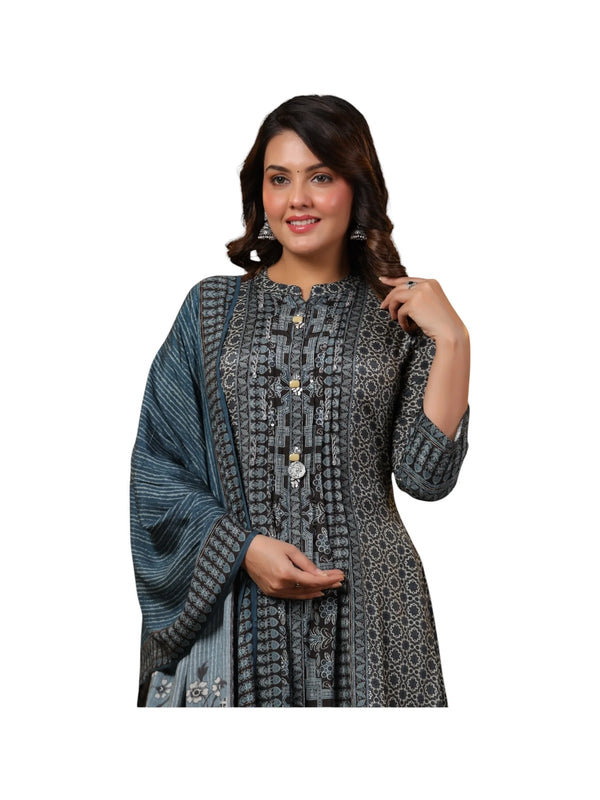 Blue Muslin Kurta Set