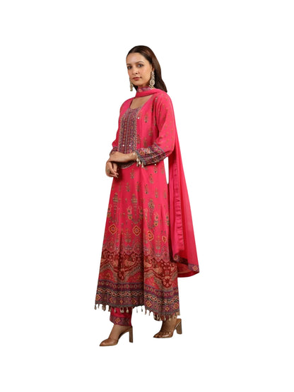Pink Crepe Kurta Set