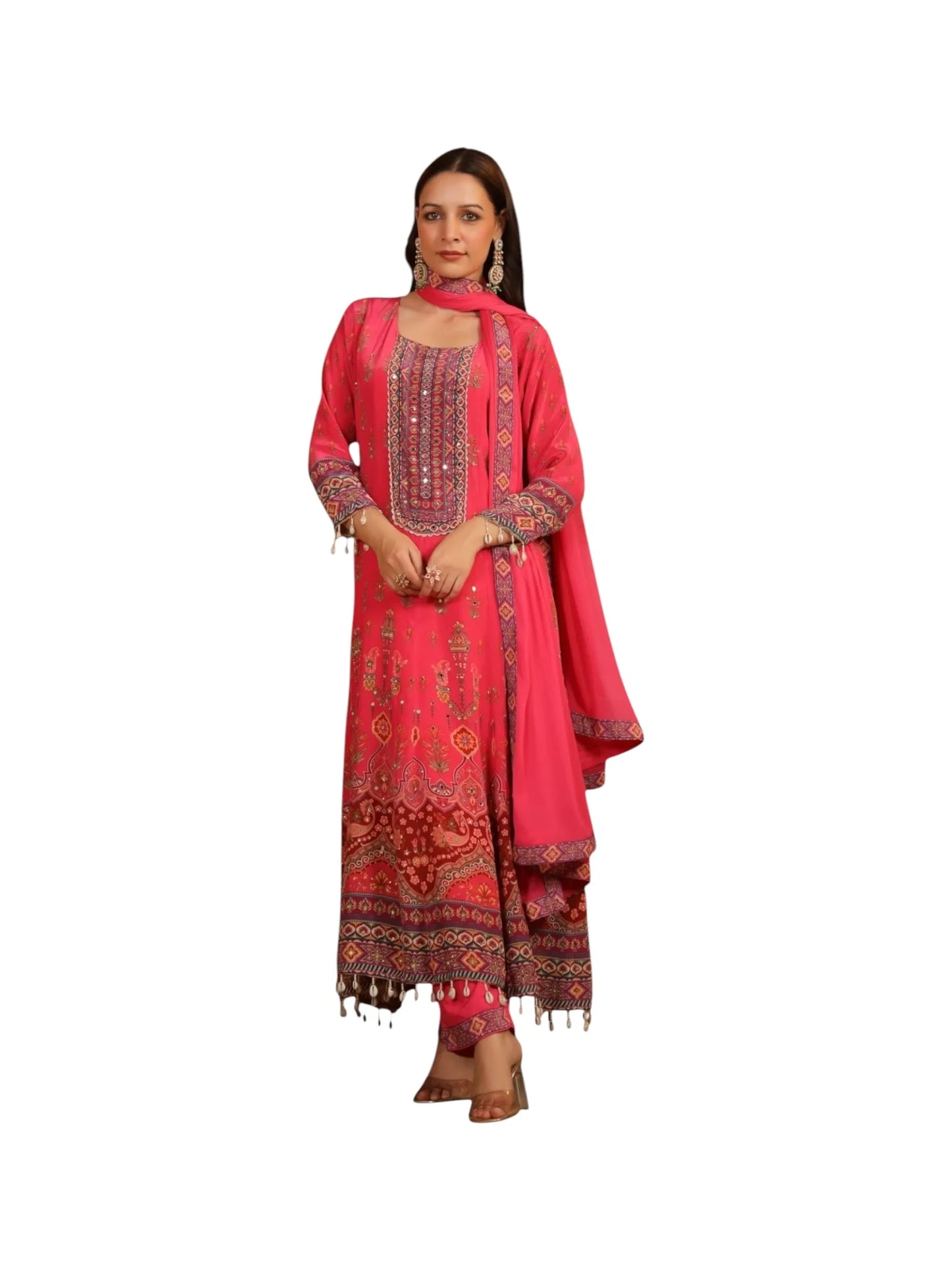Pink Crepe Kurta Set