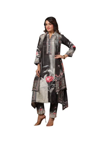 Black Muslin Kurta Set