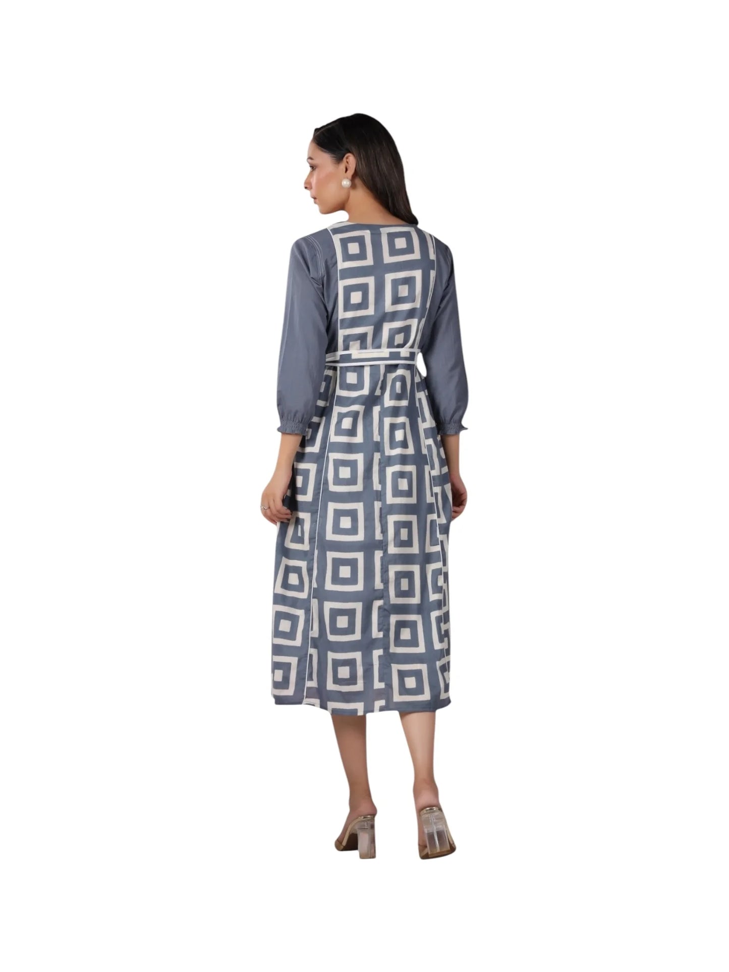 Grey Cotton Printed Kurta Set