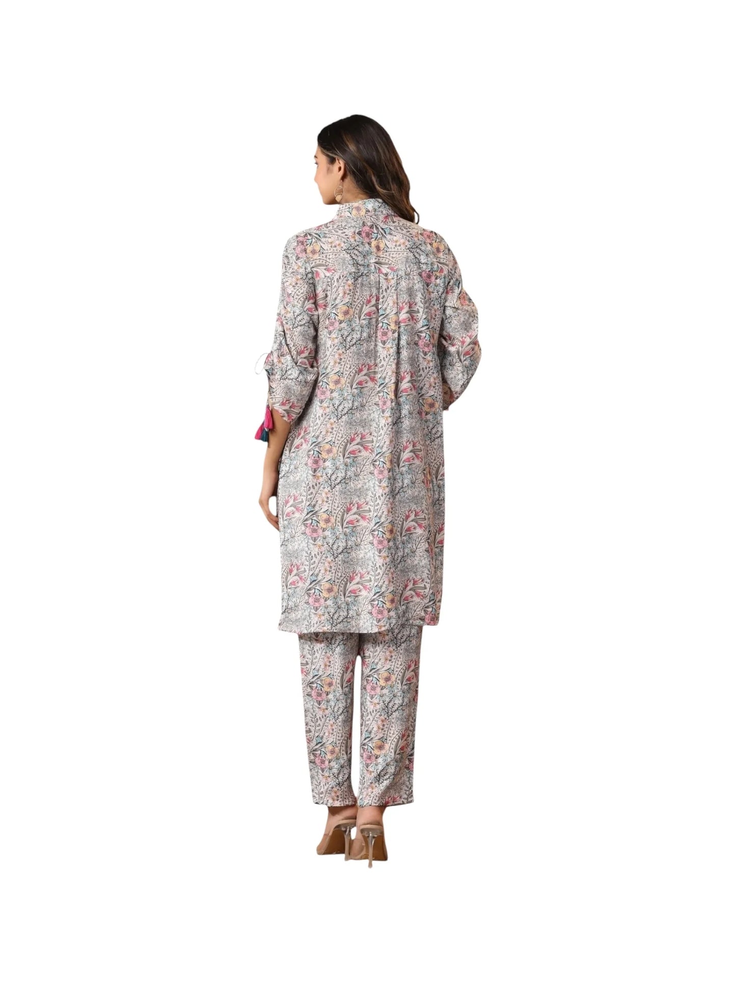 Multi-Colour Printed Muslin Kurta Set