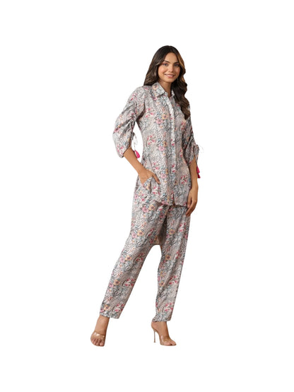 Multi-Colour Printed Muslin Kurta Set