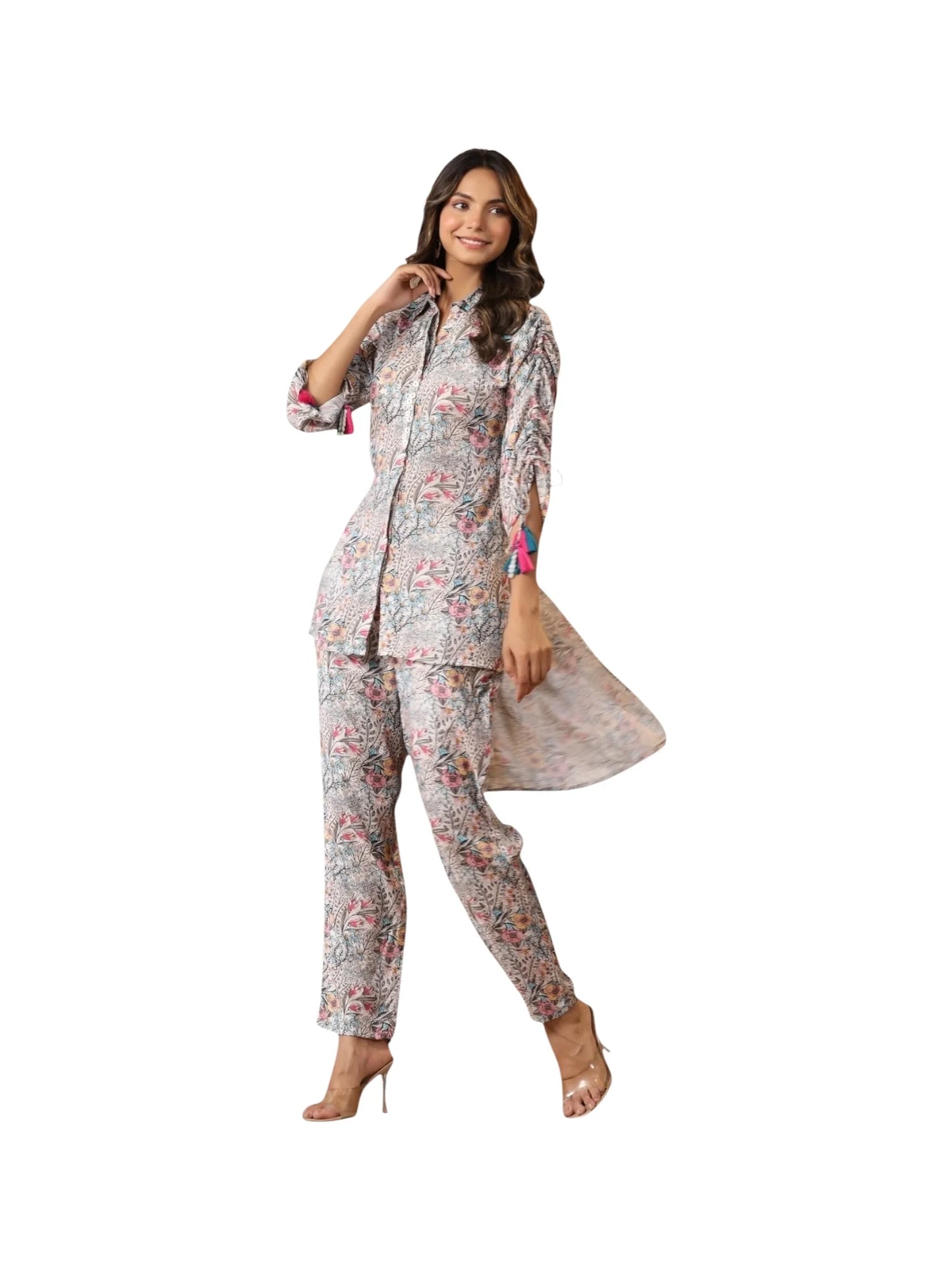 Multi-Colour Printed Muslin Kurta Set