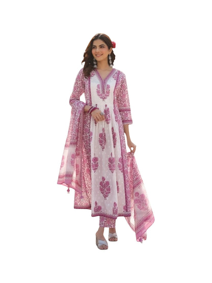 Pink Cotton Kurta Set