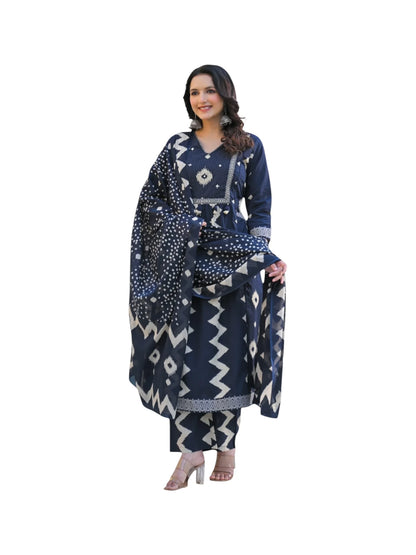 Blue Cotton Kurta Set