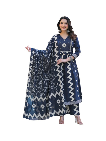 Blue Cotton Kurta Set