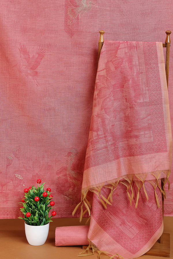 Rich Maroon Silk fabric with Intricate Embroidery