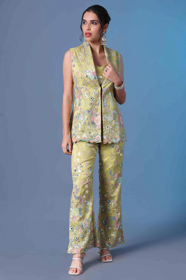 Mint Green Indo Western Blazer set
