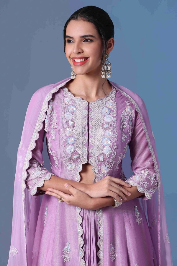 Lavendar Indo Western Salwaar Kameez