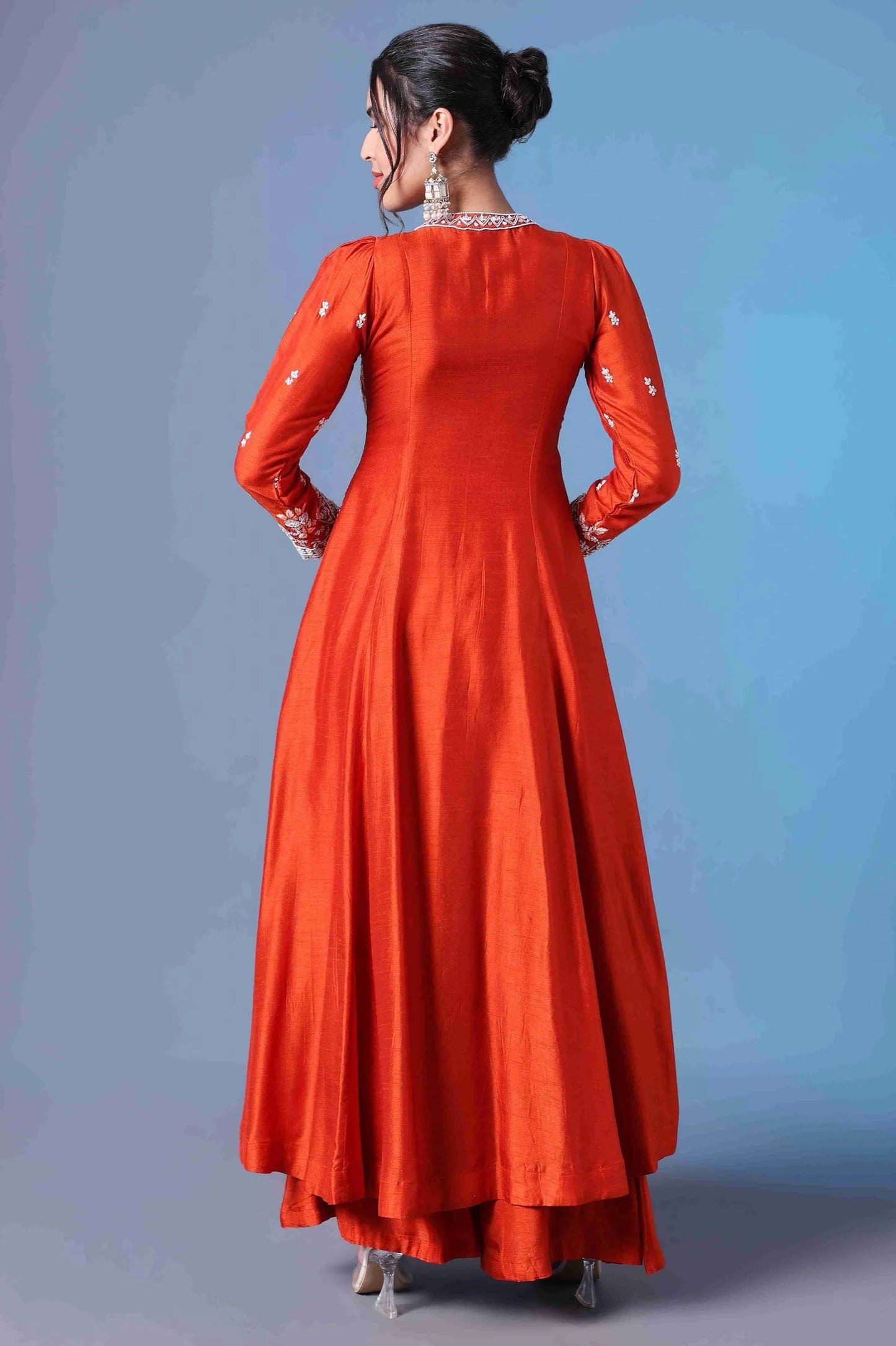The Rustic Orange Indo Western Salwaar Kameez