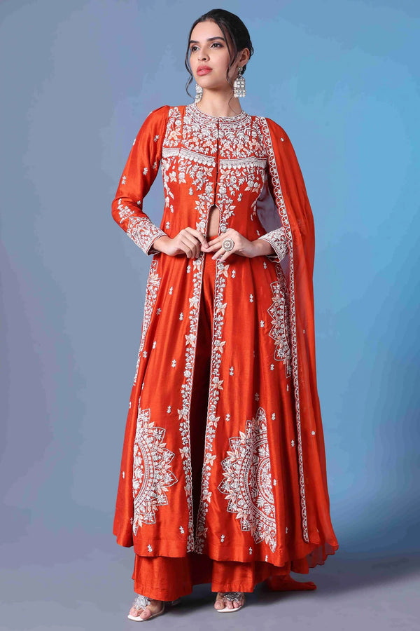 The Rustic Orange Indo Western Salwaar Kameez