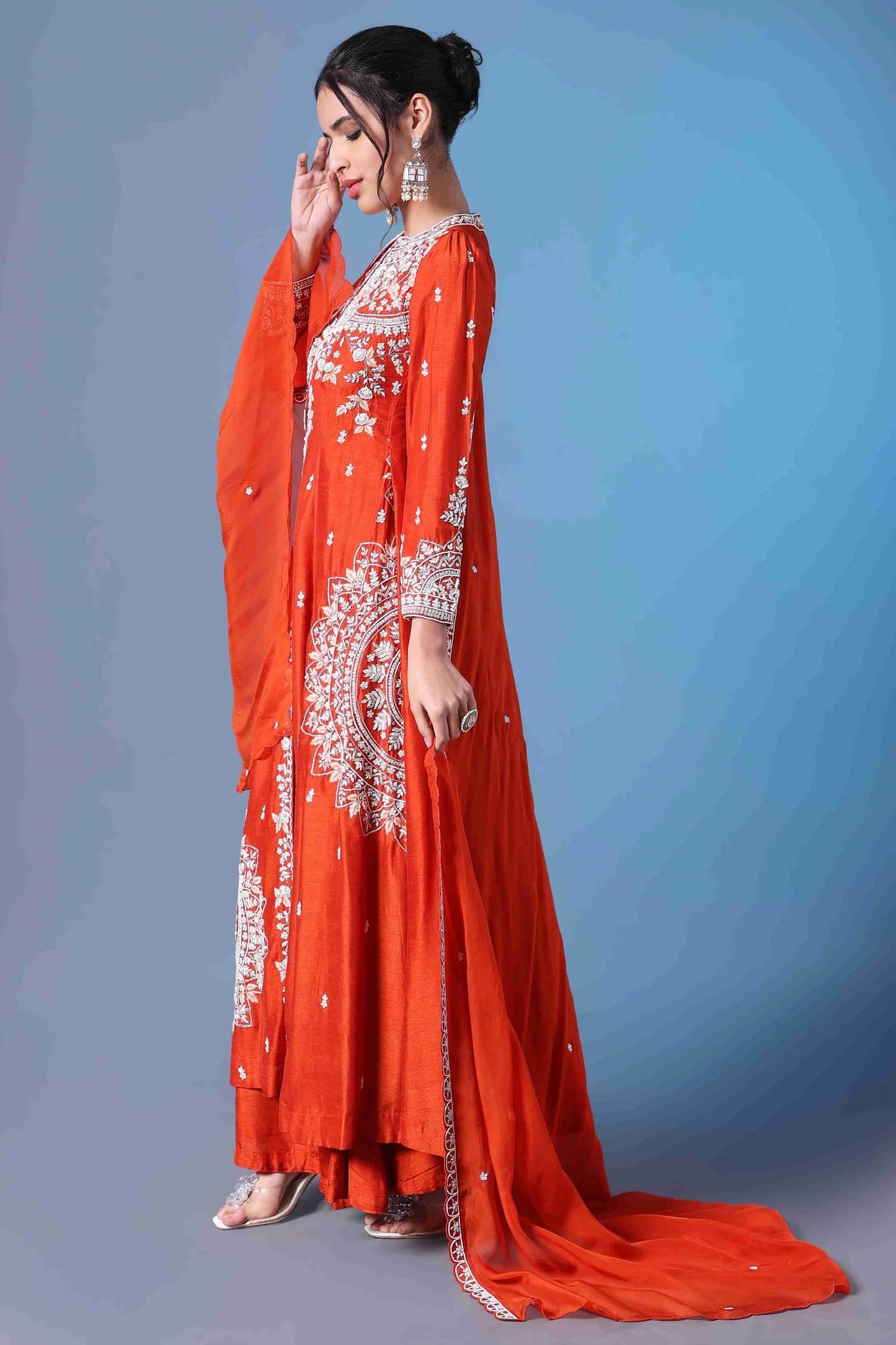 The Rustic Orange Indo Western Salwaar Kameez