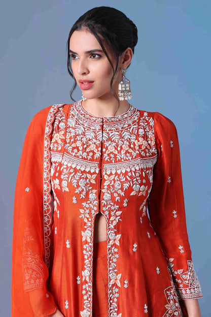 The Rustic Orange Indo Western Salwaar Kameez