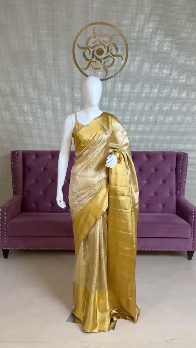 Gold Kanjivaram Silk Saree