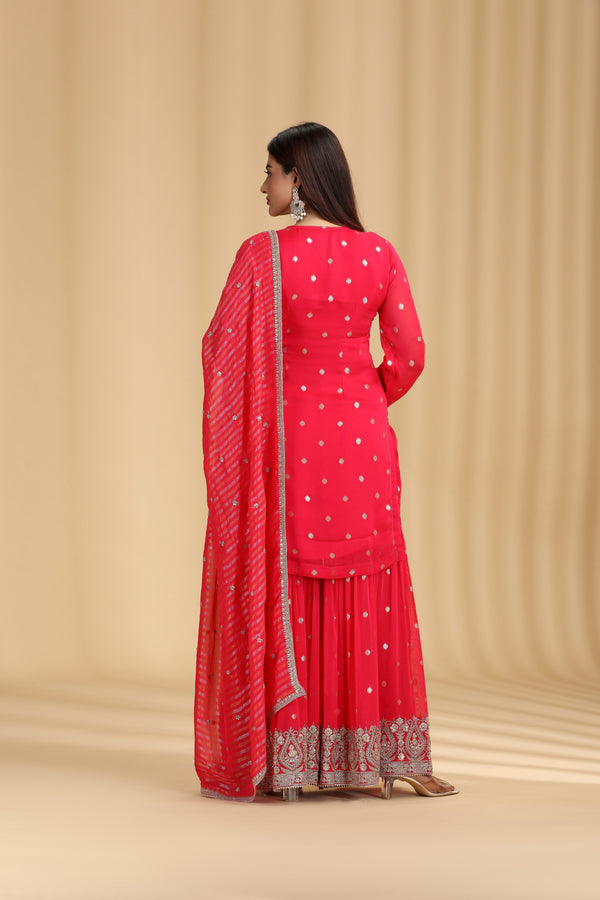 Rani Organza Outfit with Cutdana & Zari Work