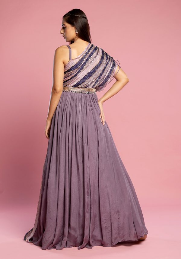Buy Maroon Silk Cutdana Embroidery Pre Draped Lehenga Saree With Blouse For  Women by Nidhika Shekhar Online at Aza Fashions.